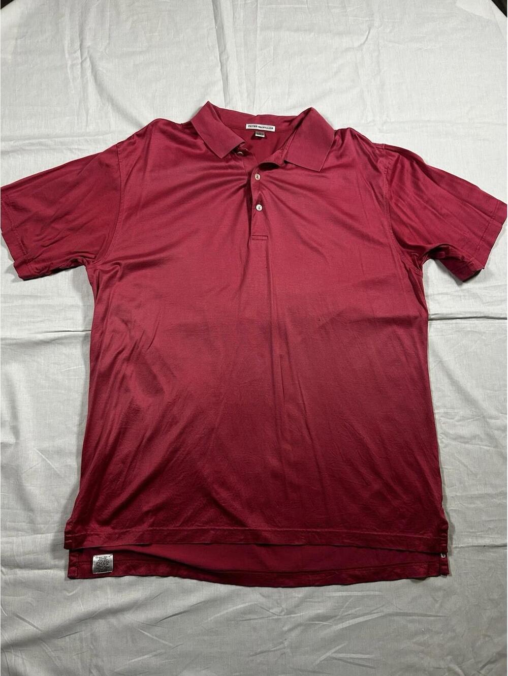 Peter Millar Men’s Polo Size Large Cotton Summer Classic Preppy Pink/Salmon